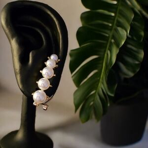 Pearl Ear Crawler Earrings